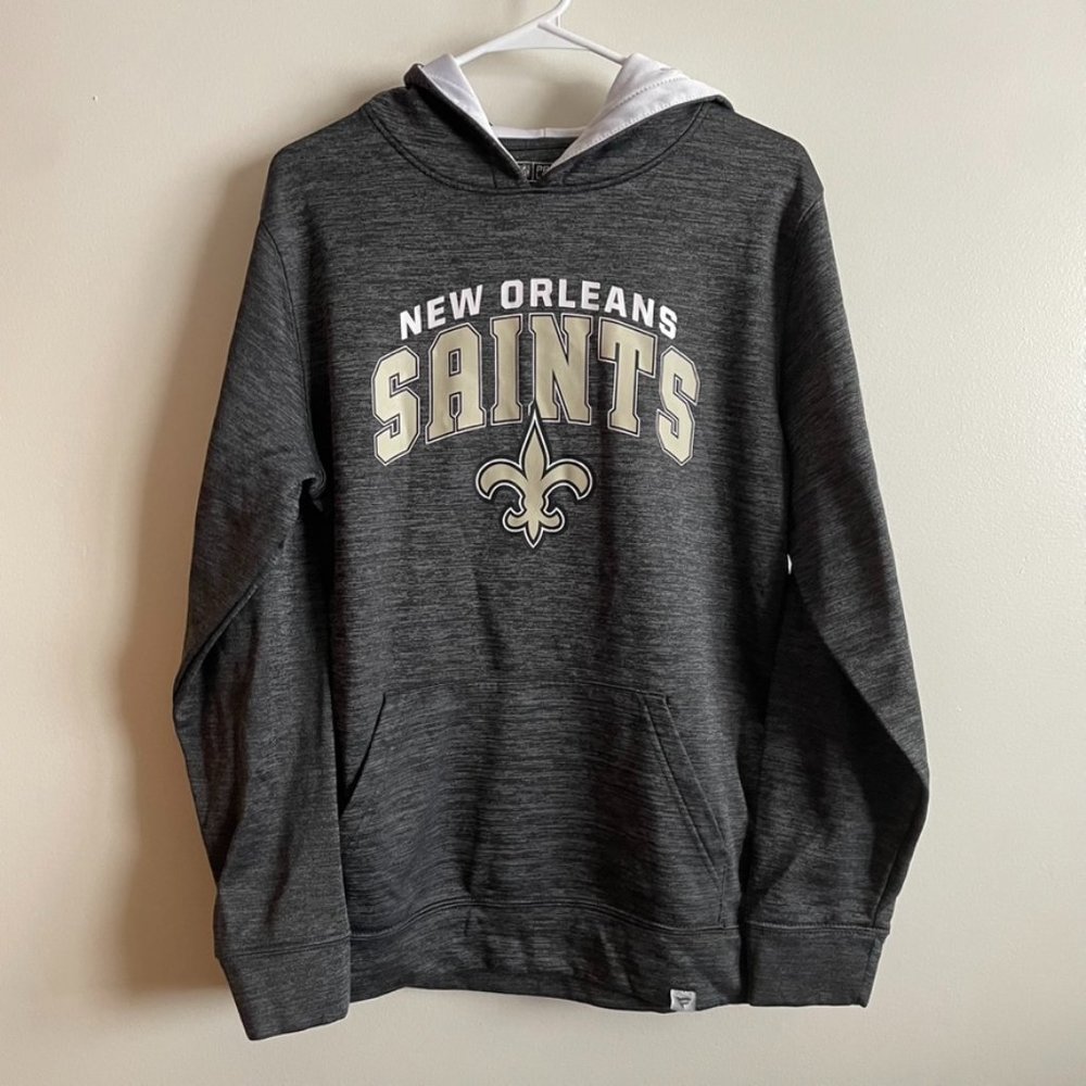 NFL New Orleans Saint Grey Fanatics Hoodie Mens Medium